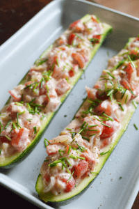 Recept gevulde courgette met gerookte zalm