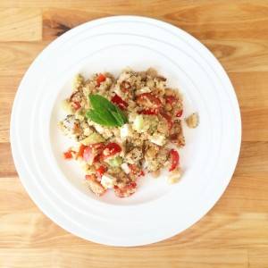 salade van quinoa met mosterddressing