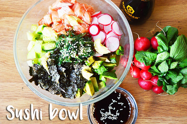 sushi bowl met zalm