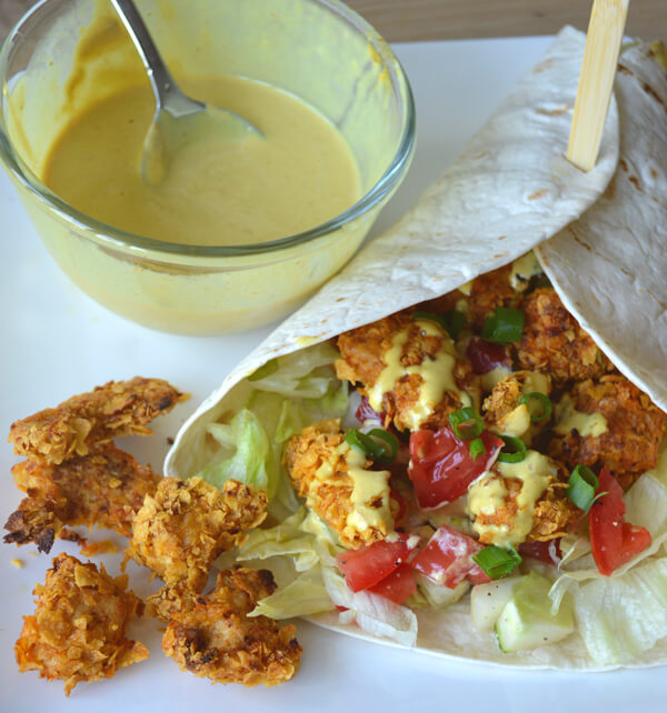 crispy-chicken-wraps zonder pakjes en zakjes